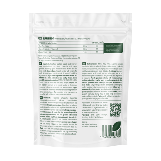 Zinc + Vitamin C + Copper 90 Kapseln